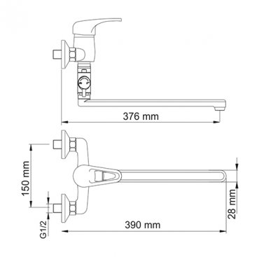 Смеситель для ванны WasserKRAFT Oder 6302L