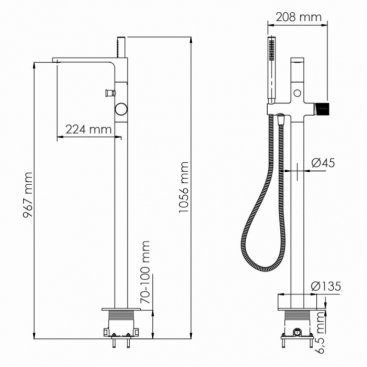 Смеситель для ванны WasserKRAFT Paar 8821