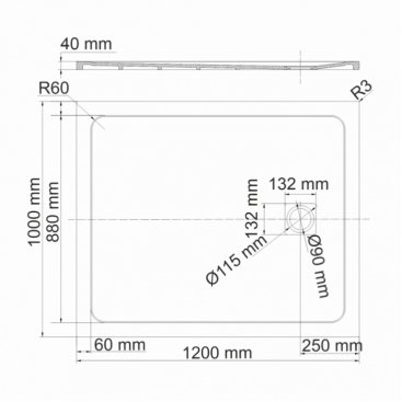 Душевой поддон WasserKRAFT Rhin 44T07 120x100