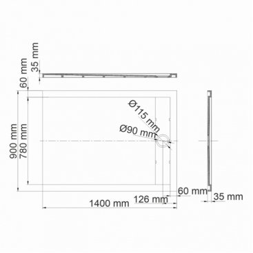 Душевой поддон WasserKRAFT Rhin 44T36 140x90