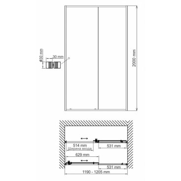 Душевая дверь WasserKRAFT Rhin 44S05 120 см