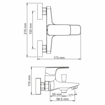 Смеситель для ванны WasserKRAFT Salm 2701