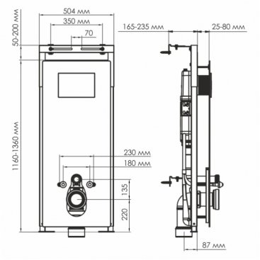 Инсталляция для унитаза WasserKRAFT Salm 27TLT.010.ME.BL.MB01