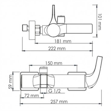 Смеситель для ванны WasserKRAFT Sauer 7101