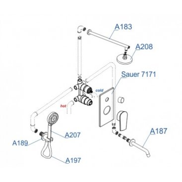 Душевая система WasserKRAFT Sauer А71208