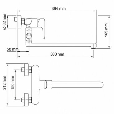 Смеситель для ванны WasserKRAFT Vils 5602L