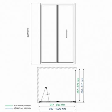 Душевой уголок WasserKRAFT Weser 78F22 100x90