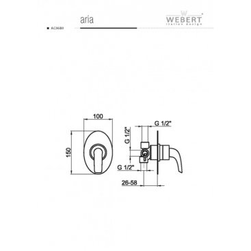 Переключатель потоков Webert Aria AC0680 Белый глянцевый