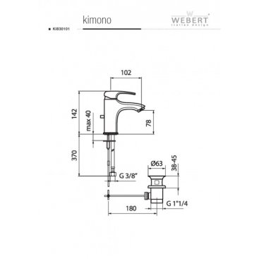 Смеситель для раковины Webert Kimono KI830102