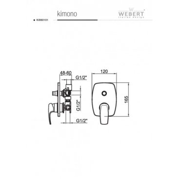 Смеситель для ванны Webert Kimono KI860101