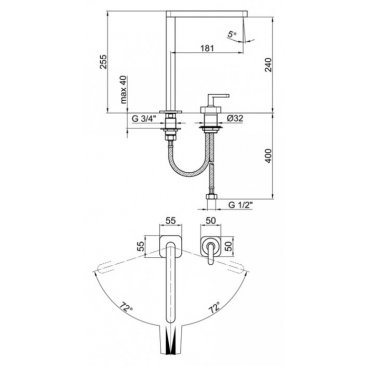 Смеситель для раковины Webert Living LV830702