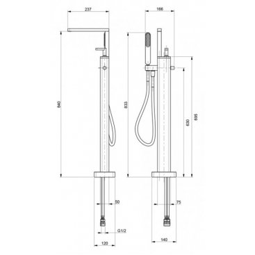 Смеситель для ванны Webert Living LV851101