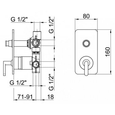 Смеситель для ванны Webert Living LV860101