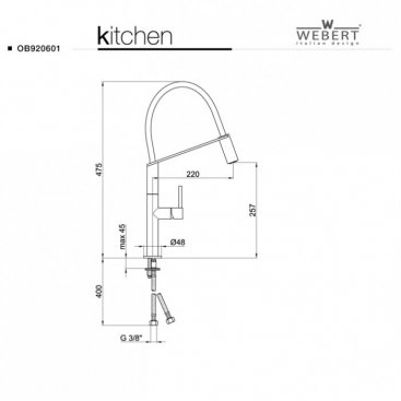 Смеситель для кухни Webert Kitchen Oblique Pro ОВ920602