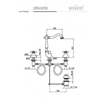 Смеситель для раковины Webert Ottocento OT750202