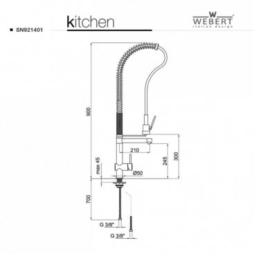 Смеситель для кухни Webert Kitchen Springy SN921402