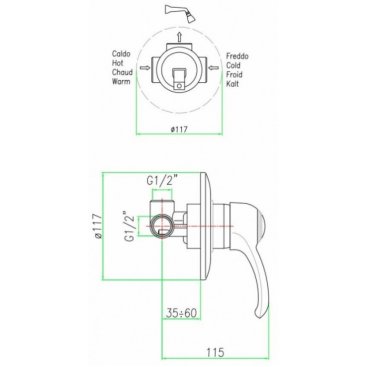 Смеситель для душа Webert Aurora AU880101015