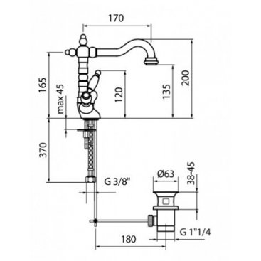 Смеситель для раковины Webert Dorian DO700302