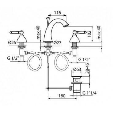 Смеситель для раковины Webert Dorian DO750101