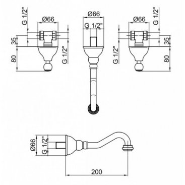 Смеситель для раковины Webert Dorian DO750404