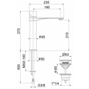 Смеситель для раковины Webert One-B NB830402015