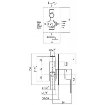 Смеситель для душа Webert Pegaso PE860101794