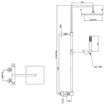 Душевая стойка Webert Pegaso PE980507740METAL