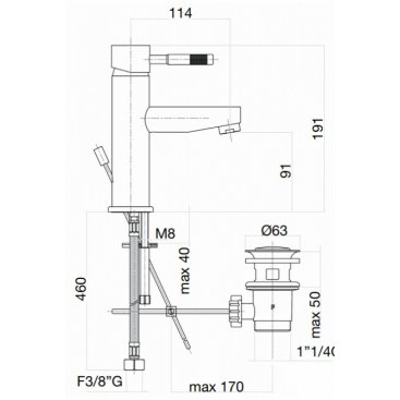 Смеситель для раковины Webert Rimini RI830102010