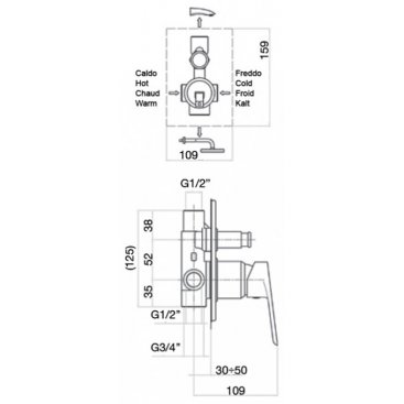 Смеситель для душа Webert Sax Evolution SE860101015