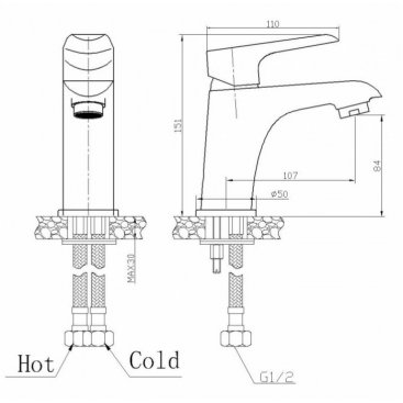 Смеситель для раковины WeltWasser WW MX BONN 301