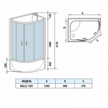 Душевая кабина WeltWasser Halle 1201 120x90 R