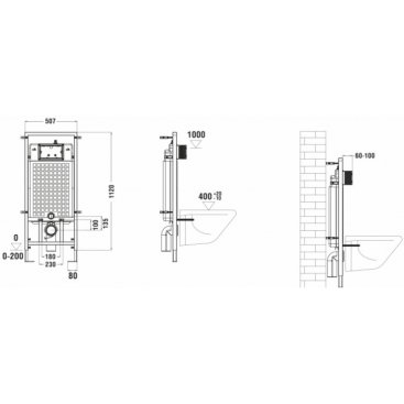 Инсталляция для подвесного унитаза WeltWasser WW Marberg 507 с клавишей RD MT-BL