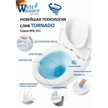 Унитаз-компакт Weltwasser Salzbach 011 GL-WT напольный, безободковый, с сиденьем микролифт, цвет белый глянец