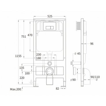Комплект WeltWasser WW Telbach 004 GL-WT Bamberg 525 BL