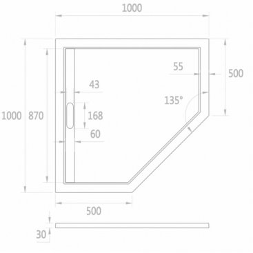 Поддон из искусственного мрамора WeltWasser TRP 100 STONE-WT