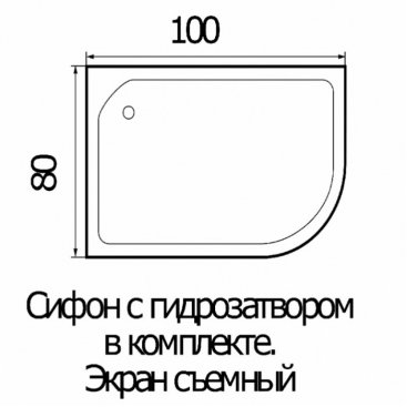 Душевой поддон Wemor 100/80/24 L