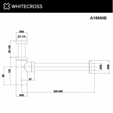 Сифон для умывальника декоративный Whitecross A186NIB брашированный никель