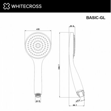 Душевая лейка Whitecross BASIC-GL золото