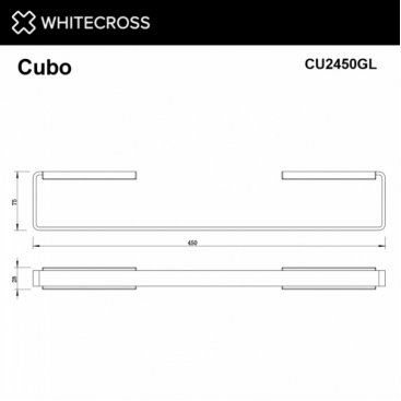 Полотенцедержатель Whitecross Cubo CU2450GL золото