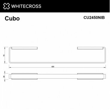 Полотенцедержатель Whitecross Cubo CU2450NIB брашированный никель
