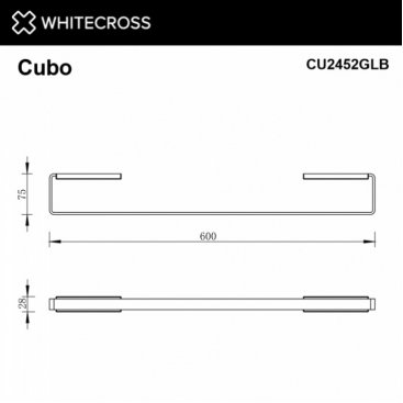 Полотенцедержатель Whitecross Cubo CU2452GLB брашированное золото