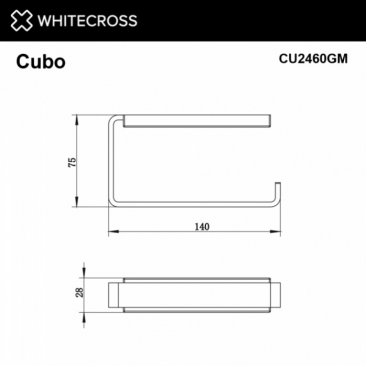 Держатель для бумаги Whitecross Cubo CU2460GM оружейная сталь