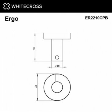 Крючок Whitecross Ergo ER2210CPB брашированная медь