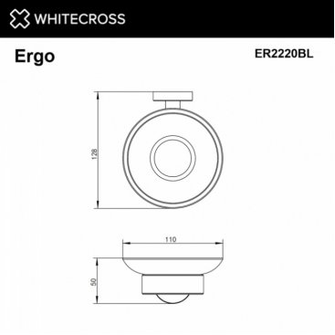 Мыльница Whitecross Ergo ER2220BL черный матовый