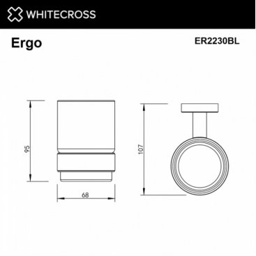 Стакан Whitecross Ergo ER2230BL черный матовый