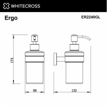 Дозатор для жидкого мыла Whitecross Ergo ER2240GL золото