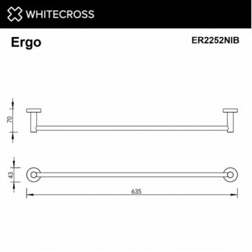 Полотенцедержатель Whitecross Ergo ER2252NIB брашированный никель