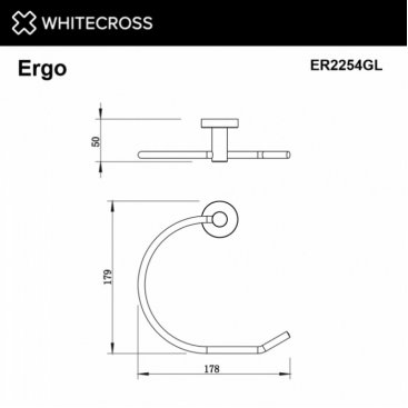Кольцо для полотенца Whitecross Ergo ER2254GL золото