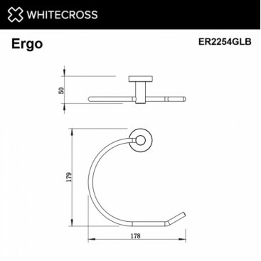 Кольцо для полотенца Whitecross Ergo ER2254GLB брашированное золото