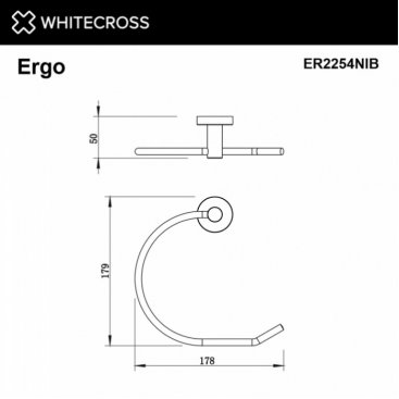 Кольцо для полотенца Whitecross Ergo ER2254NIB брашированный никель